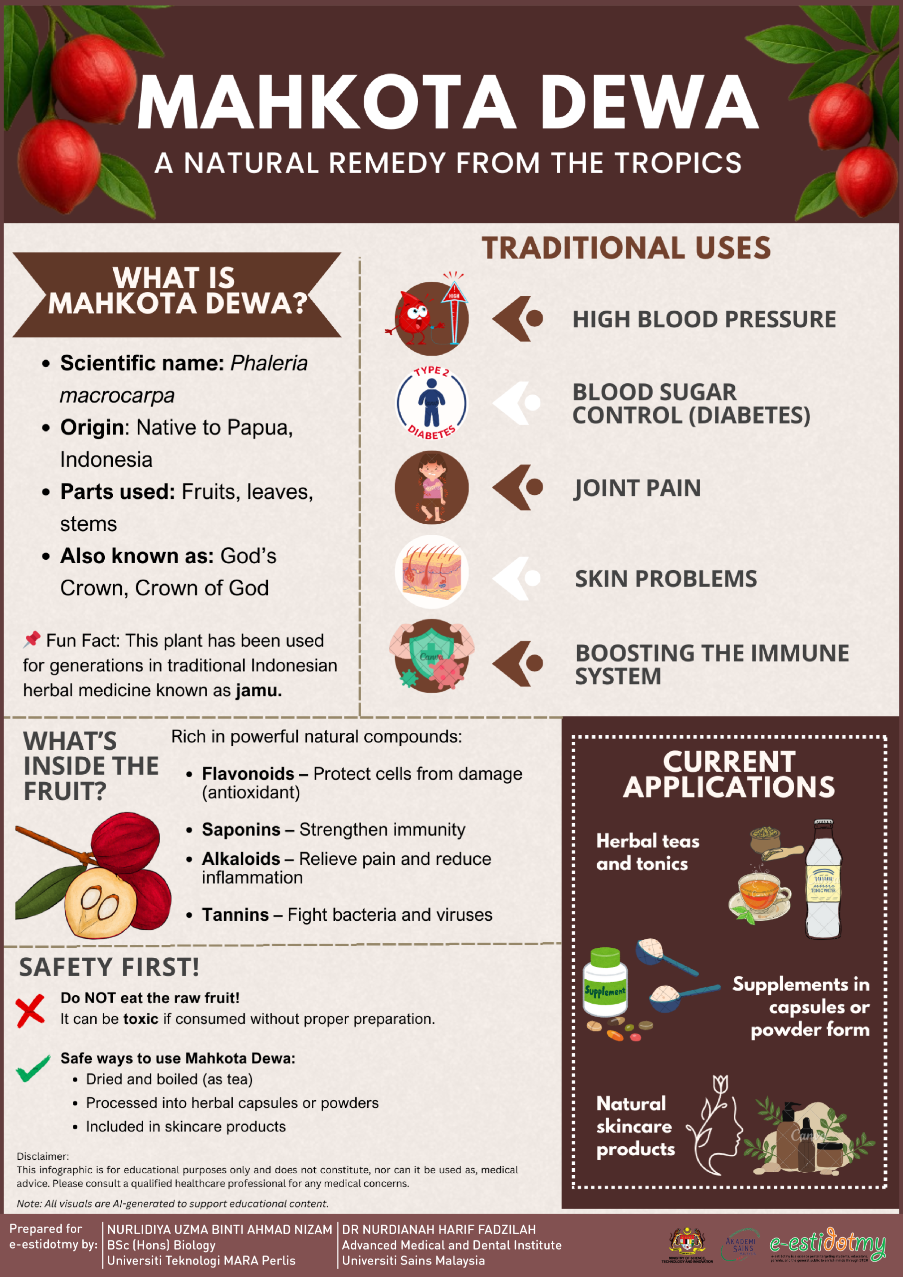 mahkota dewa, fruit, malaysia, nurdianah harif, USM, UiTM